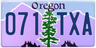 OR license plate 071TXA