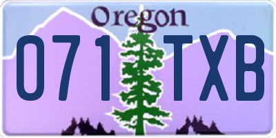 OR license plate 071TXB