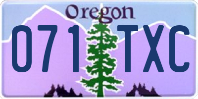 OR license plate 071TXC