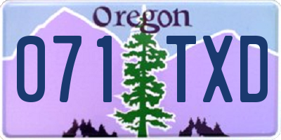 OR license plate 071TXD