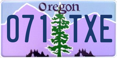 OR license plate 071TXE