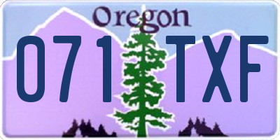 OR license plate 071TXF