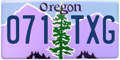 OR license plate 071TXG