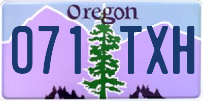 OR license plate 071TXH