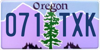 OR license plate 071TXK