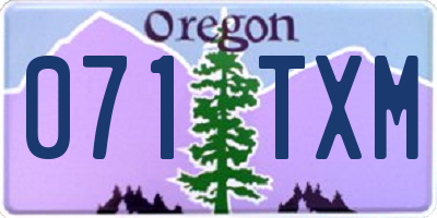 OR license plate 071TXM
