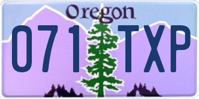 OR license plate 071TXP