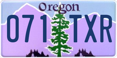 OR license plate 071TXR
