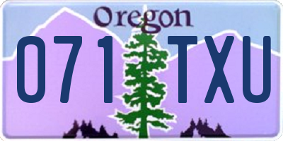 OR license plate 071TXU