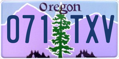 OR license plate 071TXV