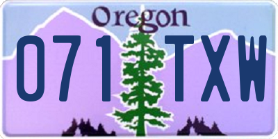 OR license plate 071TXW
