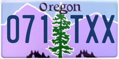 OR license plate 071TXX