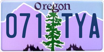 OR license plate 071TYA