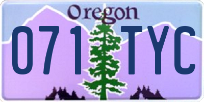 OR license plate 071TYC