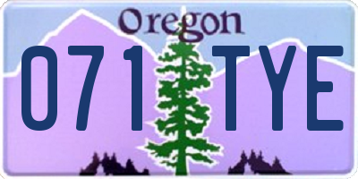 OR license plate 071TYE