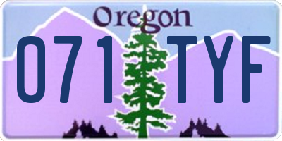 OR license plate 071TYF