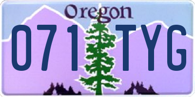 OR license plate 071TYG