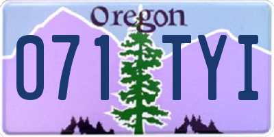OR license plate 071TYI