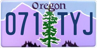 OR license plate 071TYJ