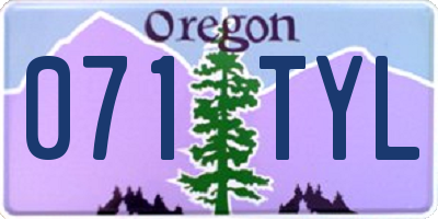 OR license plate 071TYL