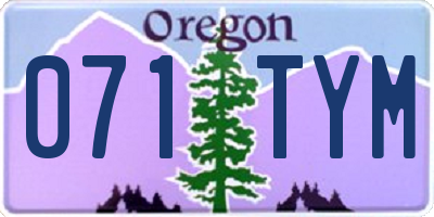 OR license plate 071TYM