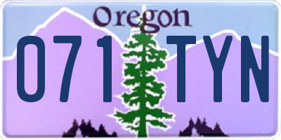 OR license plate 071TYN