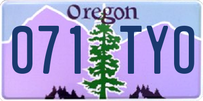OR license plate 071TYO