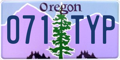 OR license plate 071TYP