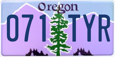 OR license plate 071TYR
