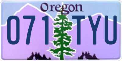 OR license plate 071TYU
