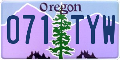 OR license plate 071TYW