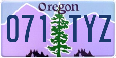 OR license plate 071TYZ
