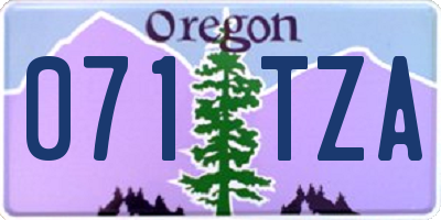 OR license plate 071TZA