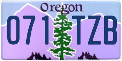 OR license plate 071TZB