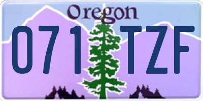 OR license plate 071TZF
