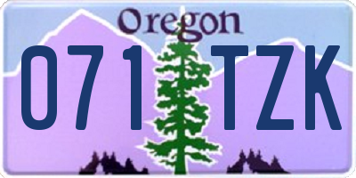 OR license plate 071TZK