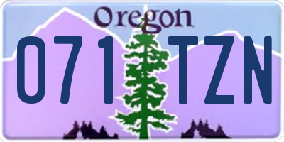 OR license plate 071TZN