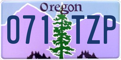 OR license plate 071TZP