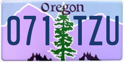 OR license plate 071TZU