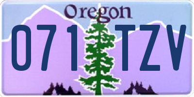OR license plate 071TZV