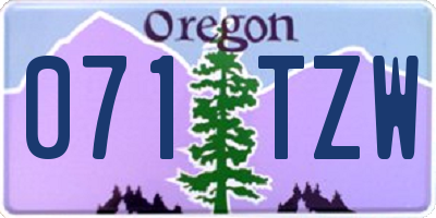 OR license plate 071TZW