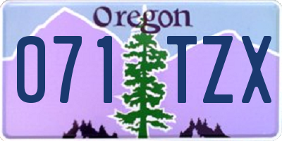 OR license plate 071TZX