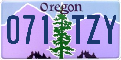 OR license plate 071TZY