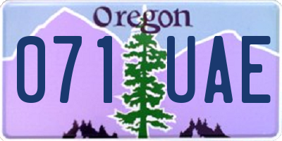 OR license plate 071UAE