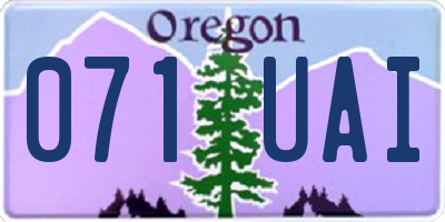 OR license plate 071UAI