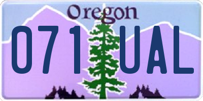 OR license plate 071UAL