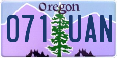 OR license plate 071UAN