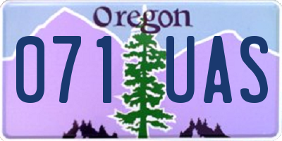 OR license plate 071UAS