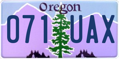 OR license plate 071UAX