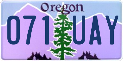 OR license plate 071UAY